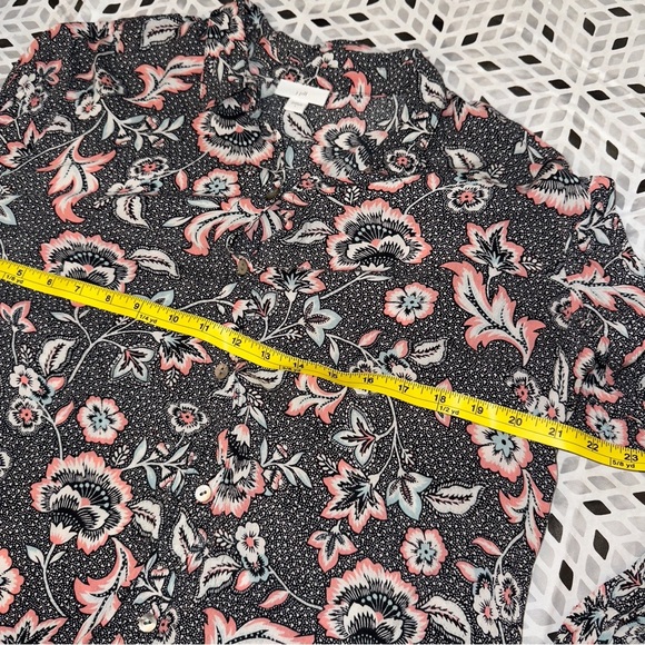 J. Jill Black and Pink Floral Tunic Blouse, women’s M​ - Picture 8 of 10
